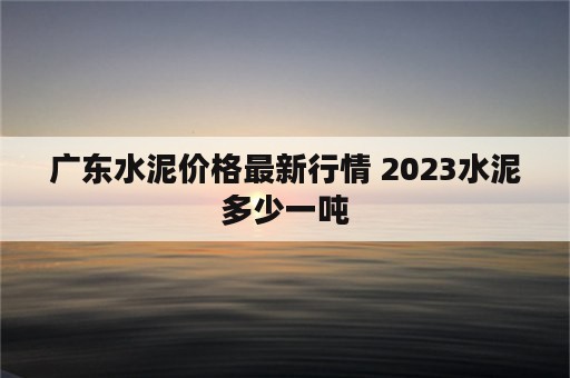 广东水泥价格最新行情 2023水泥多少一吨