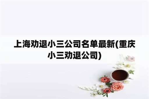 上海劝退小三公司名单最新(重庆小三劝退公司)
