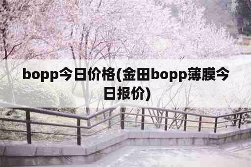 bopp今日价格(金田bopp薄膜今日报价)